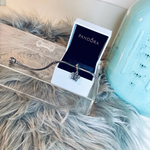 Retired Pandora Friends Forever Butterfly Dangle Charm Sterling Silver 790531 - Picture 5 of 5